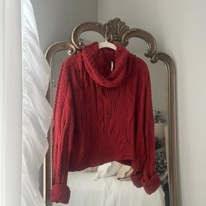 Free People scarlet turtleneck sweater